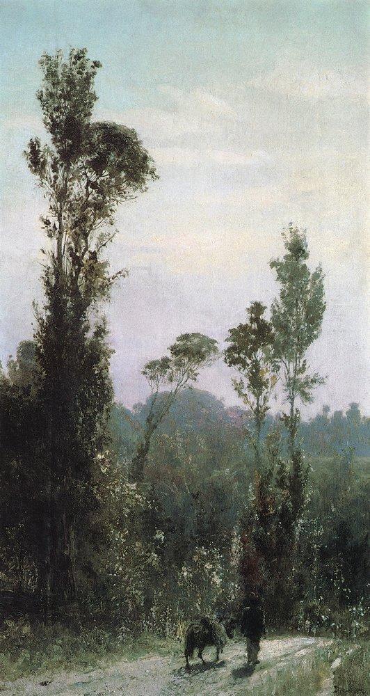 Italian landscape with a peasant