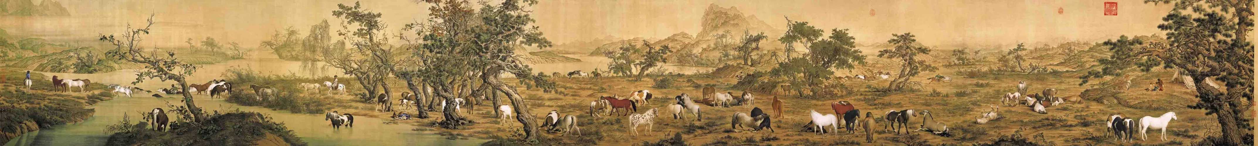 传世名画 | 百骏图 - 清 郎世宁