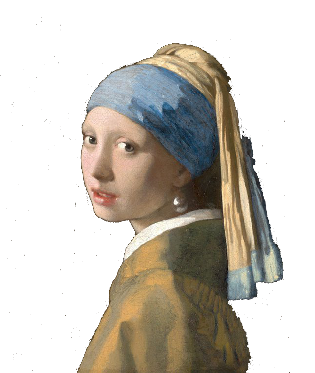 戴珍珠耳环的少女（拆解素材PNG）