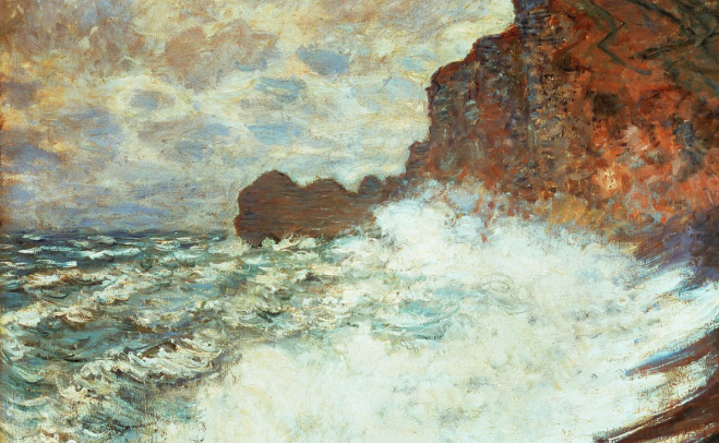 埃特雷塔的暴风雨天气 – 克劳德·莫奈
