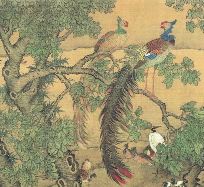 传世名画 | 沈铨《百鸟朝凤图》