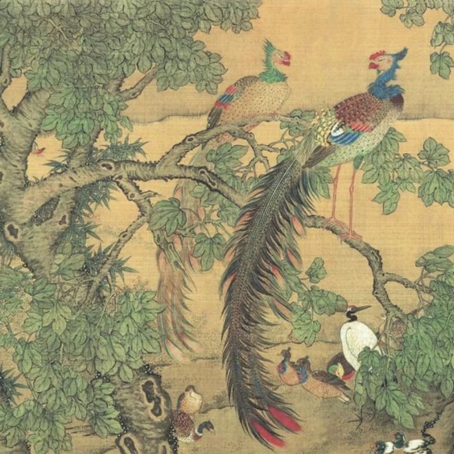 传世名画 | 沈铨《百鸟朝凤图》