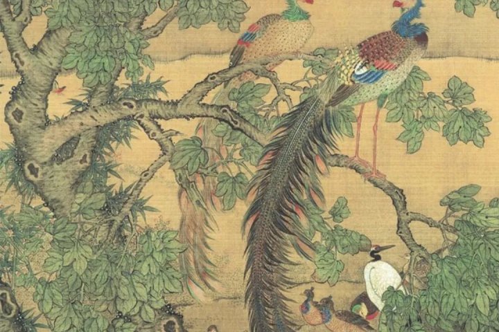 传世名画| 沈铨《百鸟朝凤图》 – Artupu 艺术图谱