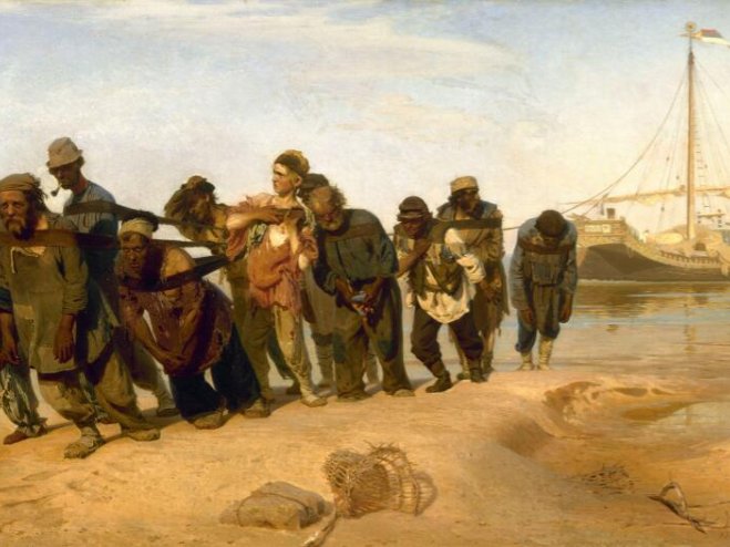 伏尔加河上的纤夫