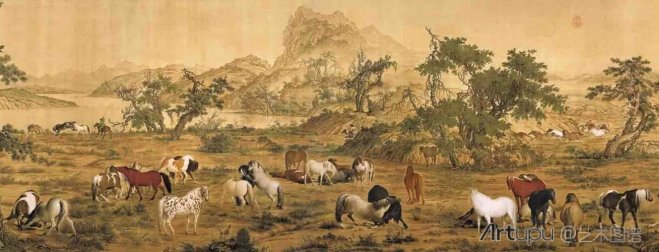 传世名画 | 百骏图 – 清 郎世宁